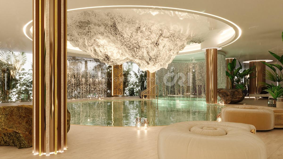 Apartamento no Atmosphere Home Spa com 231 m², 4 suítes, varanda e adega. 