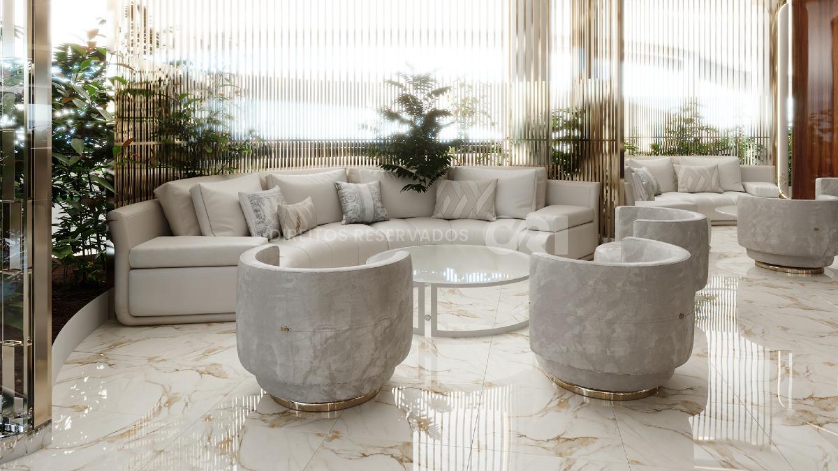 Apartamento no Atmosphere Home Spa com 231 m², 4 suítes, varanda e adega. 