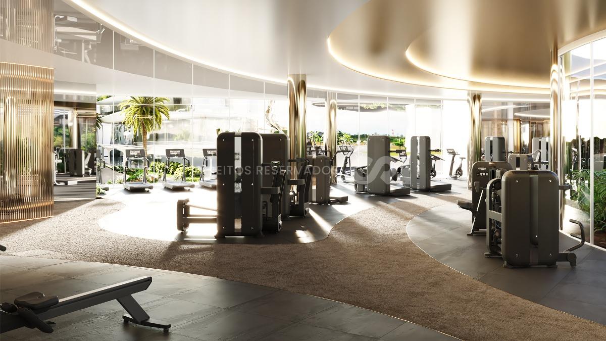 Apartamento no Atmosphere Home Spa com 231 m², 4 suítes, varanda e adega. 