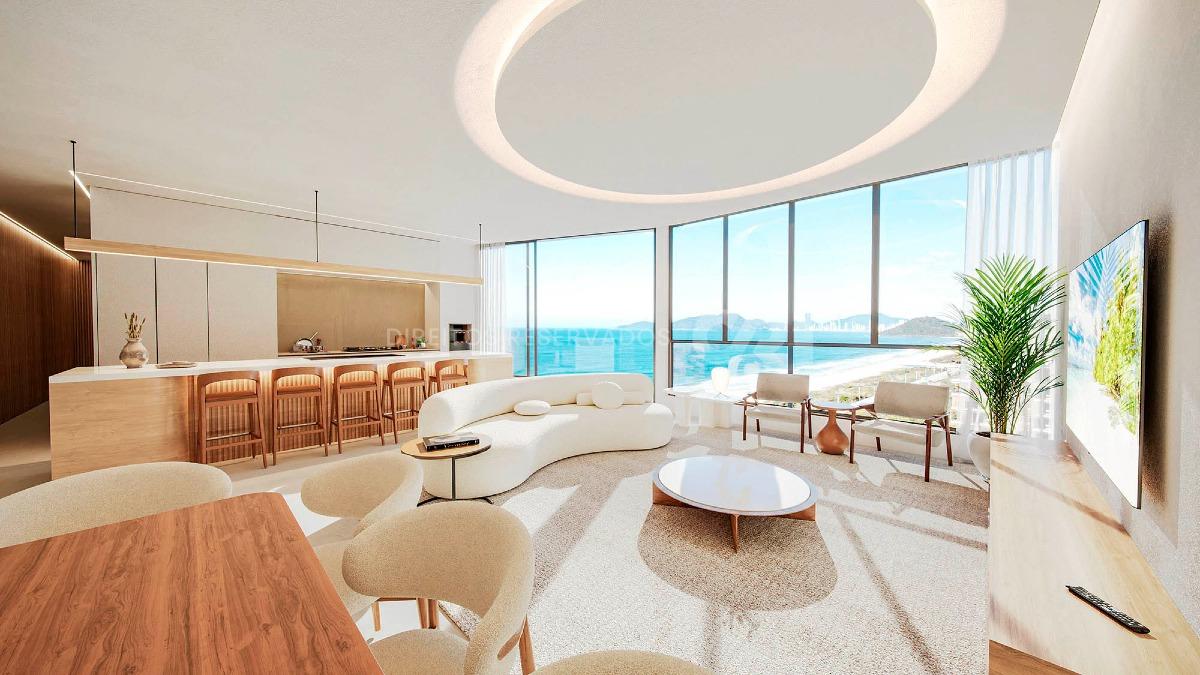Apartamento no Scenarium com 189m², três suítes, sacada com vista mar na Praia Brava Norte em Itajaí.