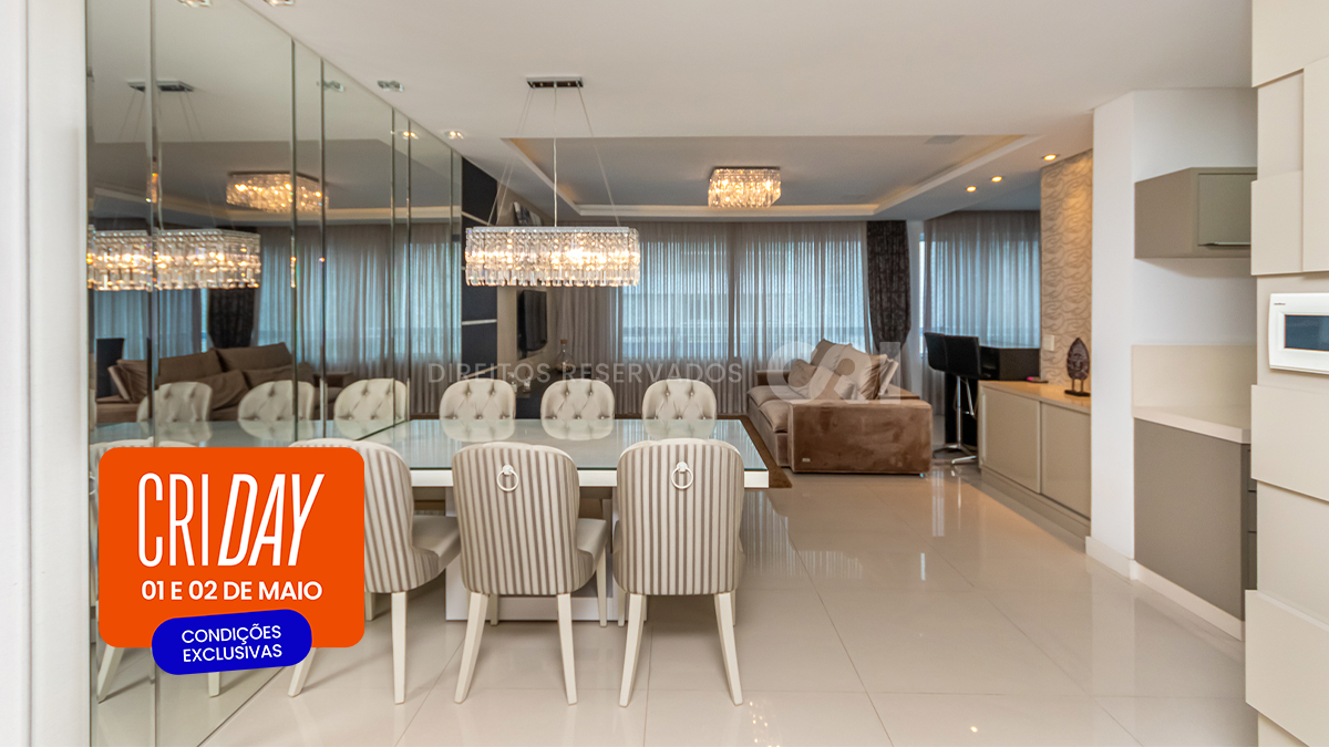 CRI Day: Apartamento com 3 suítes no edifício Aquarius Residence na Meia Praia em Itapema