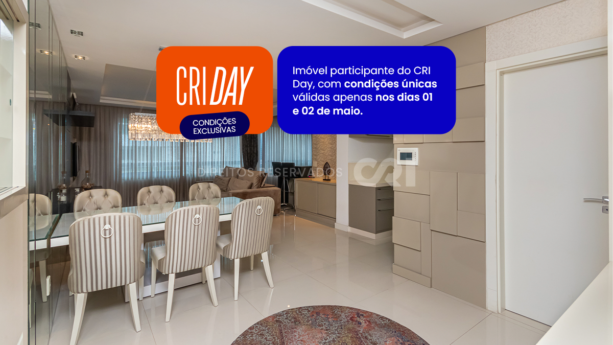 CRI Day: Apartamento com 3 suítes no edifício Aquarius Residence na Meia Praia em Itapema
