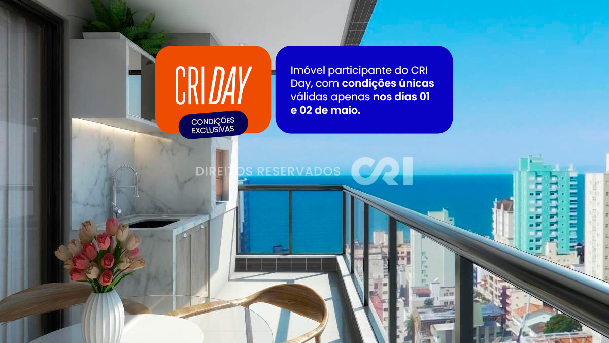 CRI Day: Apartamento com 3 suítes no edifício Riomaggiore na Meia Praia em Itapema