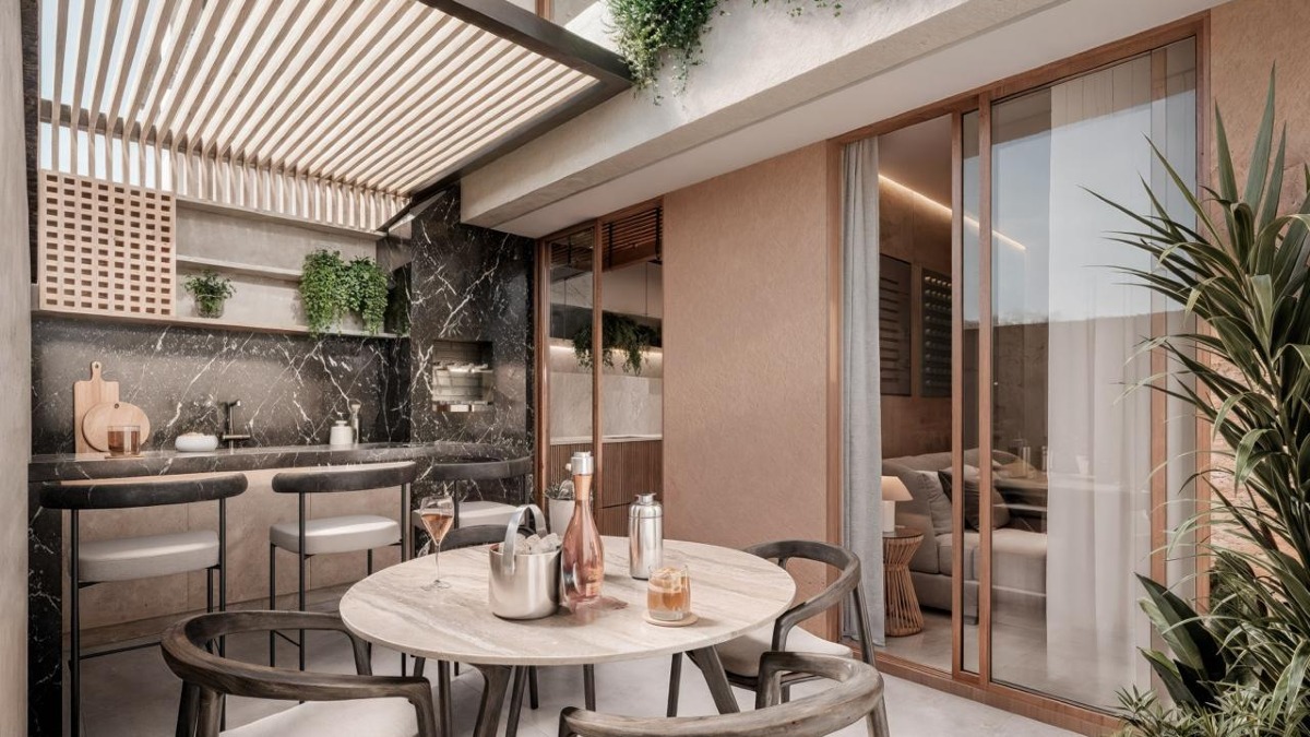 Apartamento Garden com 2 suítes no Edifício Arte Fhobus na Praia dos Amores em Balneário Camboriú