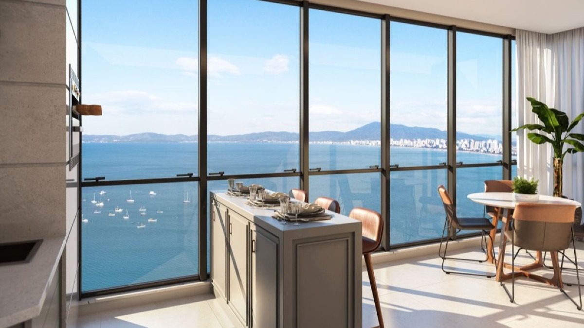 Apartamento com 4 suítes no Edifício Number One no Centro, Itapema