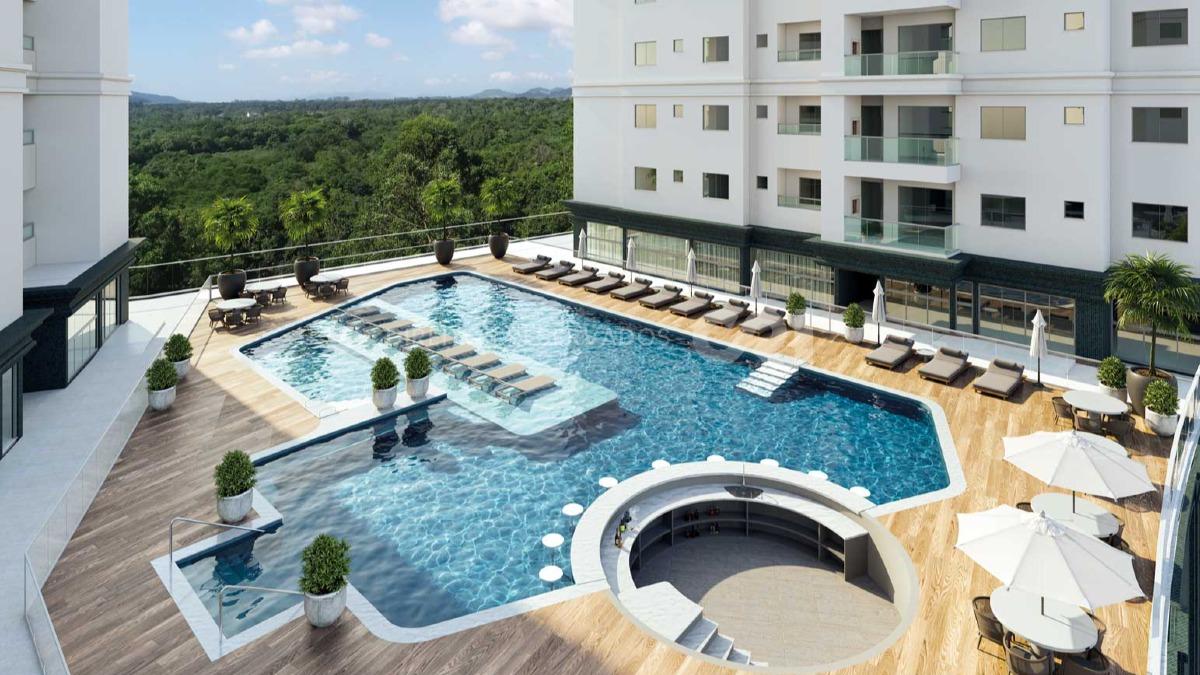 Apartamento com 2 Suítes no Green Ville Home Club na Meia Praia em Itapema