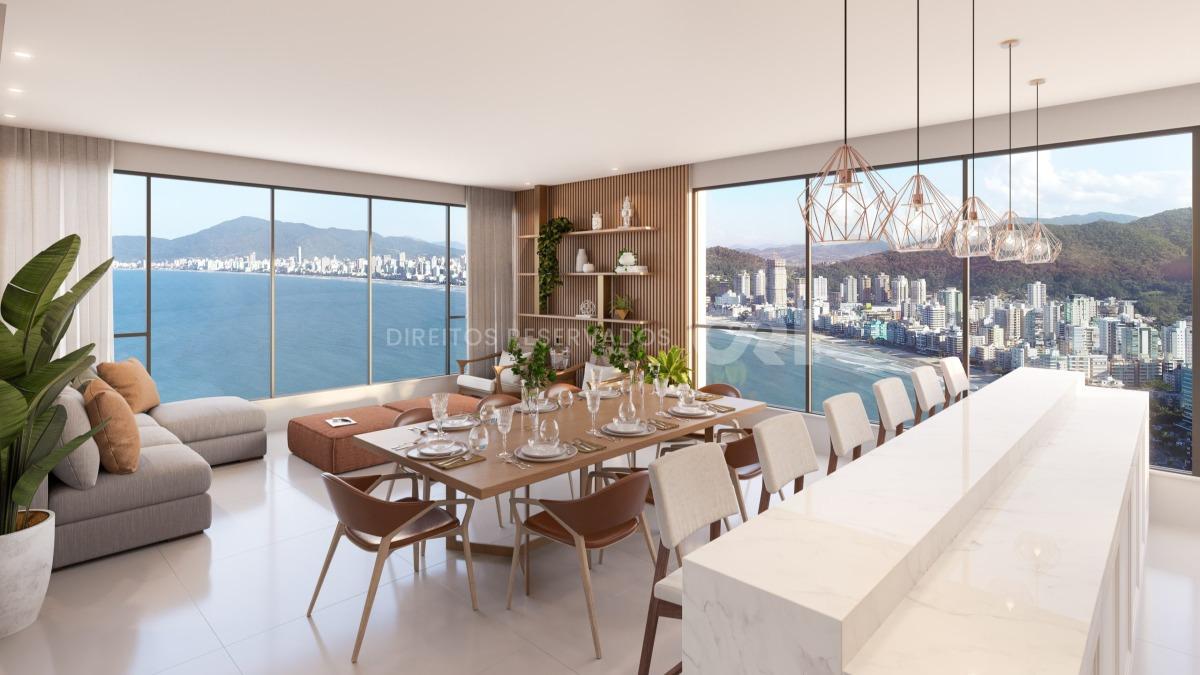 Apartamento frente mar com 4 suítes no Edifício Celine no Canto da Praia em Itapema