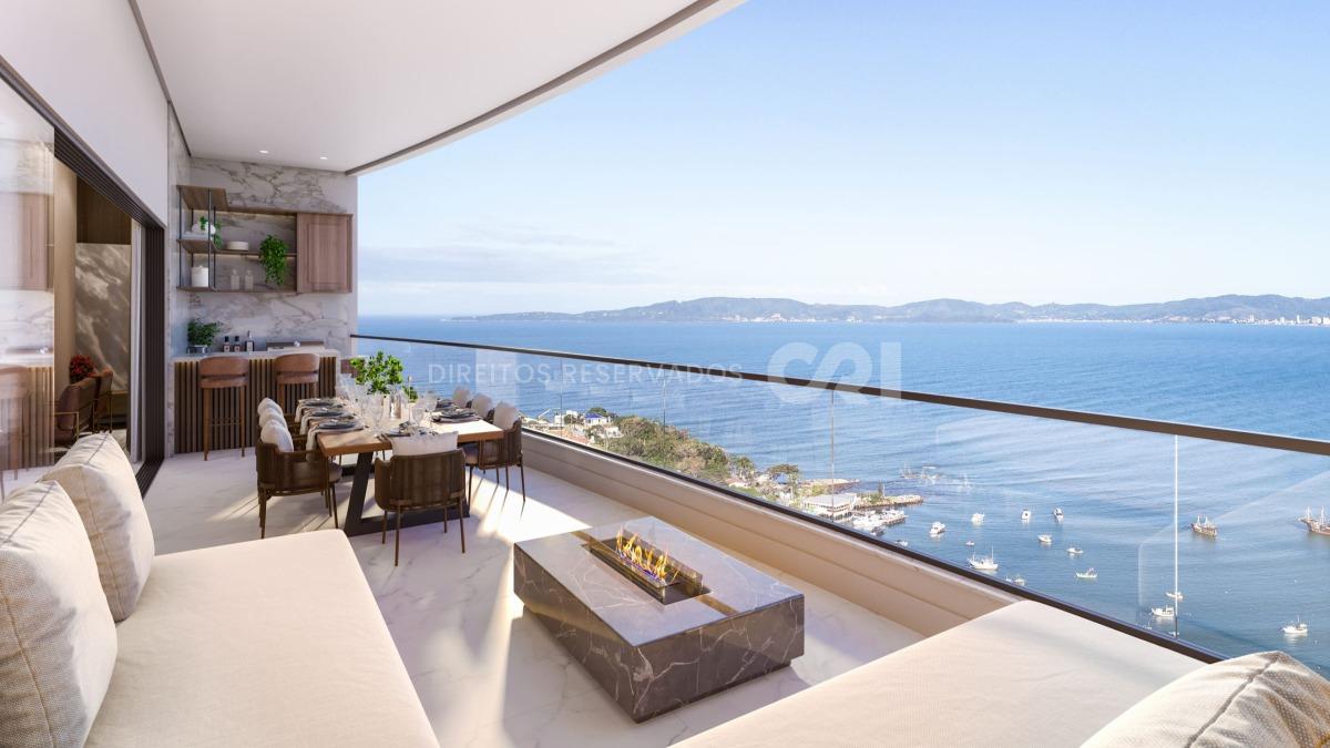 Apartamento frente mar com 4 suítes no Edifício Celine no Canto da Praia em Itapema