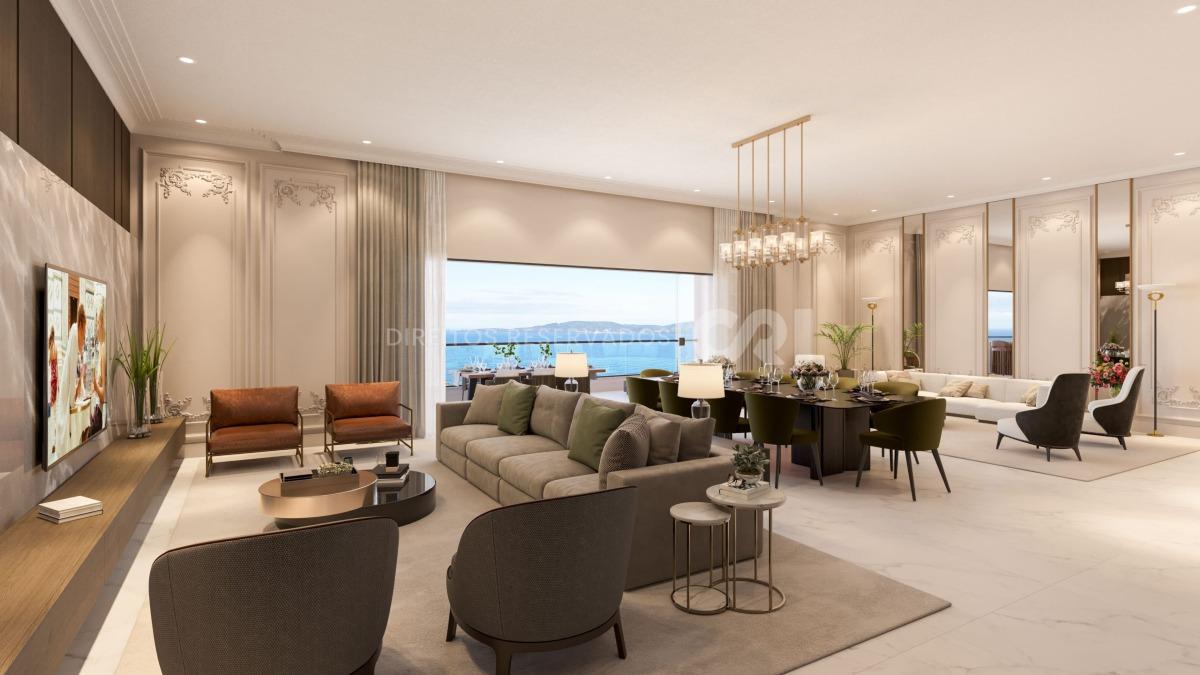 Apartamento frente mar com 4 suítes no Edifício Celine no Canto da Praia em Itapema