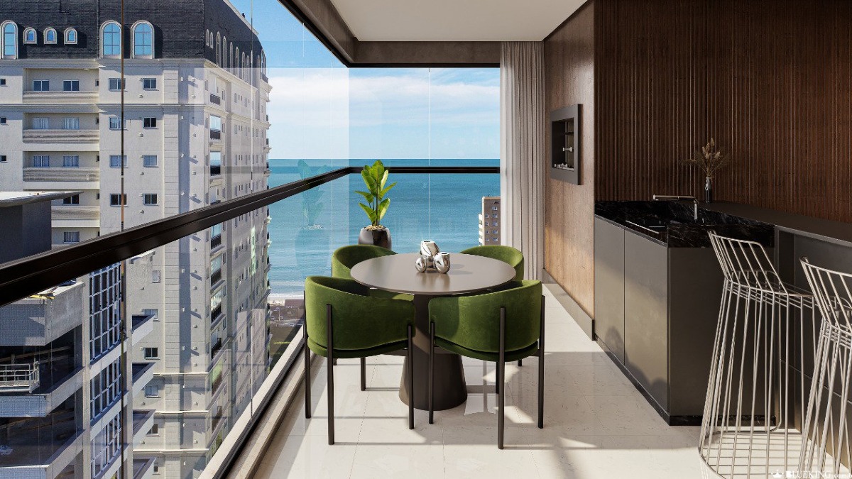 Apartamento com vista mar e 3 suítes no Imperia Del Mare na Meia Praia, Itapema
