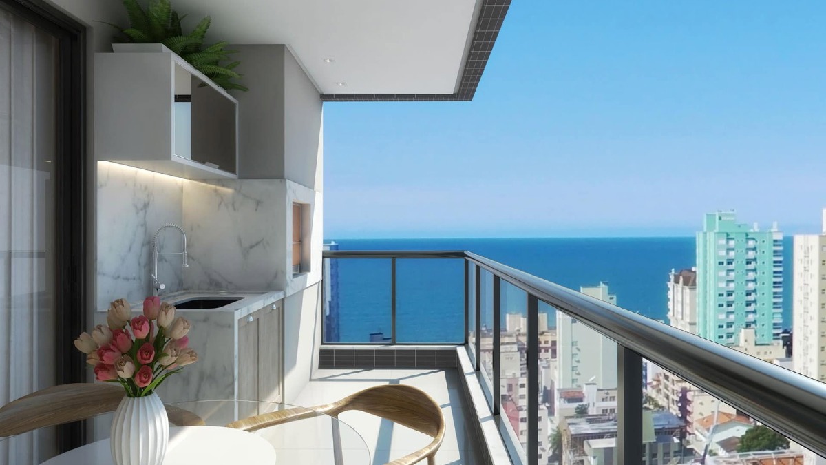 Apartamento com 3 suítes no edifício Riomaggiore na Meia Praia em Itapema