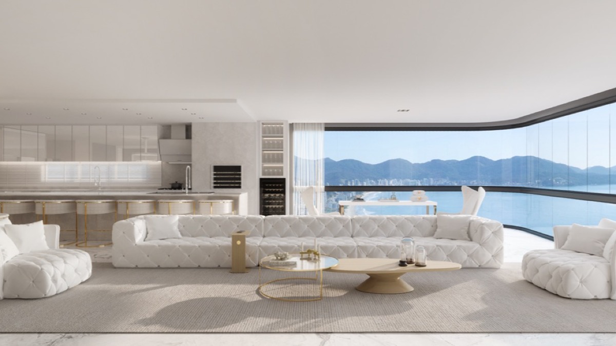 Apartamento com 4 Suítes no Edifício Legend Vila Rica Frente Mar na Meia Praia em Itapema