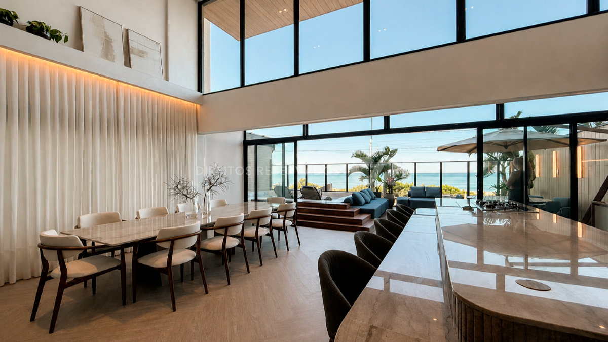 Garden duplex frente mar com 4 suítes no Sunrise na Praia Brava em Itajaí 