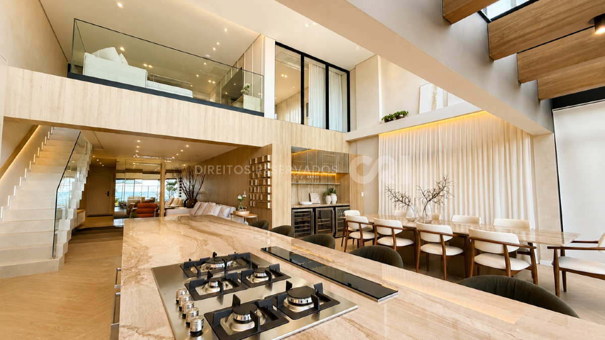 Garden duplex frente mar com 4 suítes no Sunrise na Praia Brava em Itajaí 
