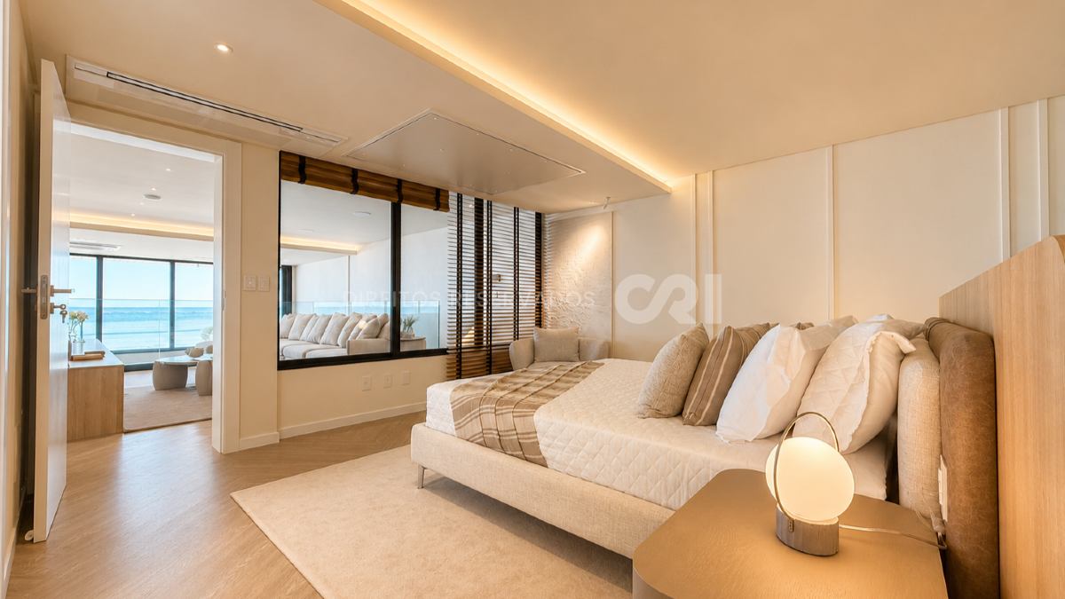 Garden duplex frente mar com 4 suítes no Sunrise na Praia Brava em Itajaí 