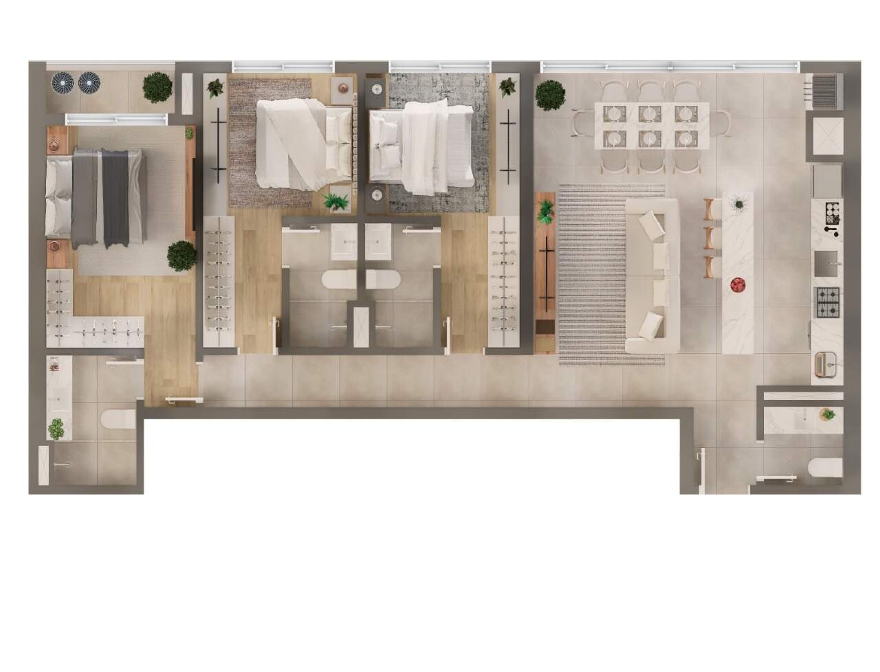 Foto do imóvel Apartamento no Lagom Perequê – 80m², 2 suítes em Porto Belo