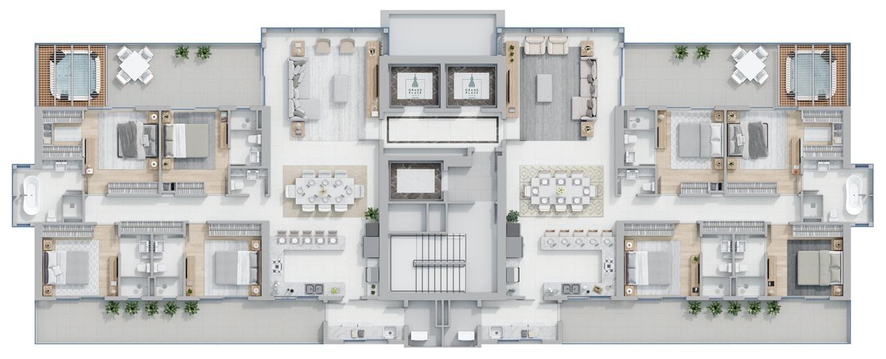 Foto do imóvel Apartamento de alto-padrão com 4 suítes e 4 vagas de garagem á venda no Edifício Grand Place em Balneário Camboriú