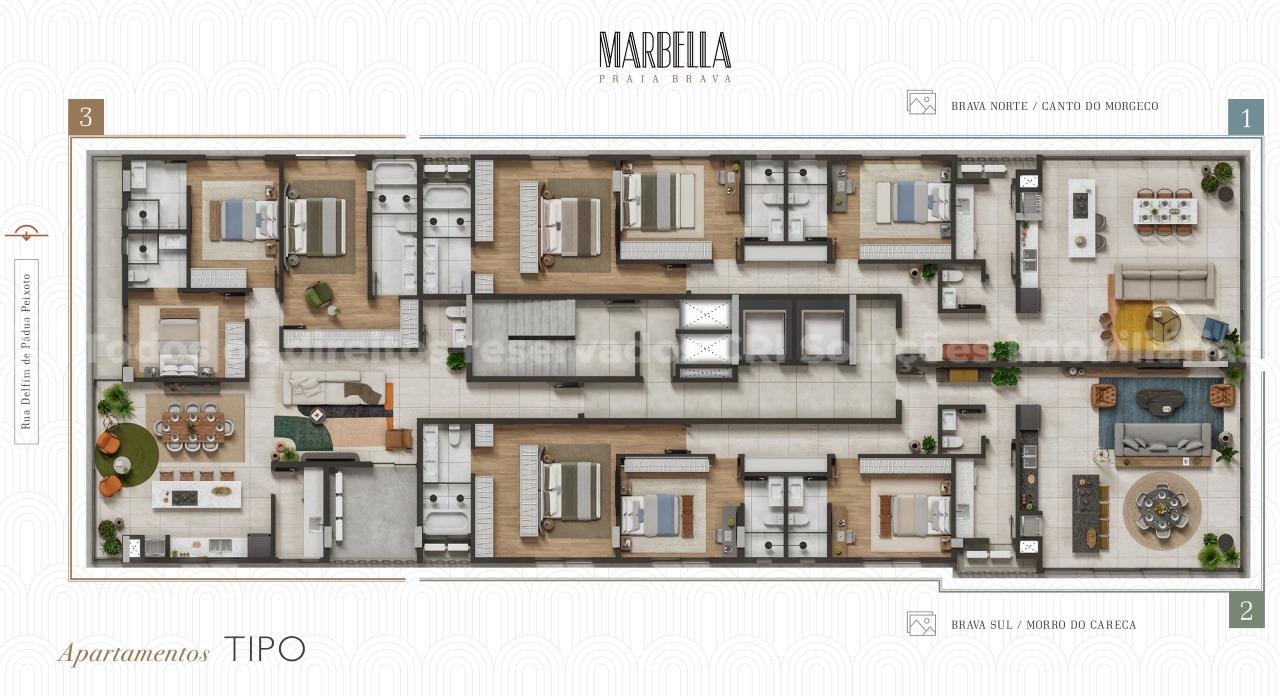 Foto do imóvel Apartamento no Marbella Praia Brava Itajaí com 3 suítes e 163m²