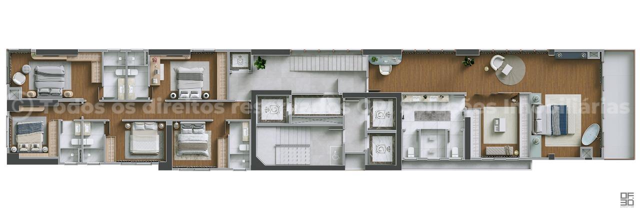 Foto do imóvel Apartamento 04 suítes na planta a venda no Elizabeth II na quadra do mar em Meia Praia, Itapema
