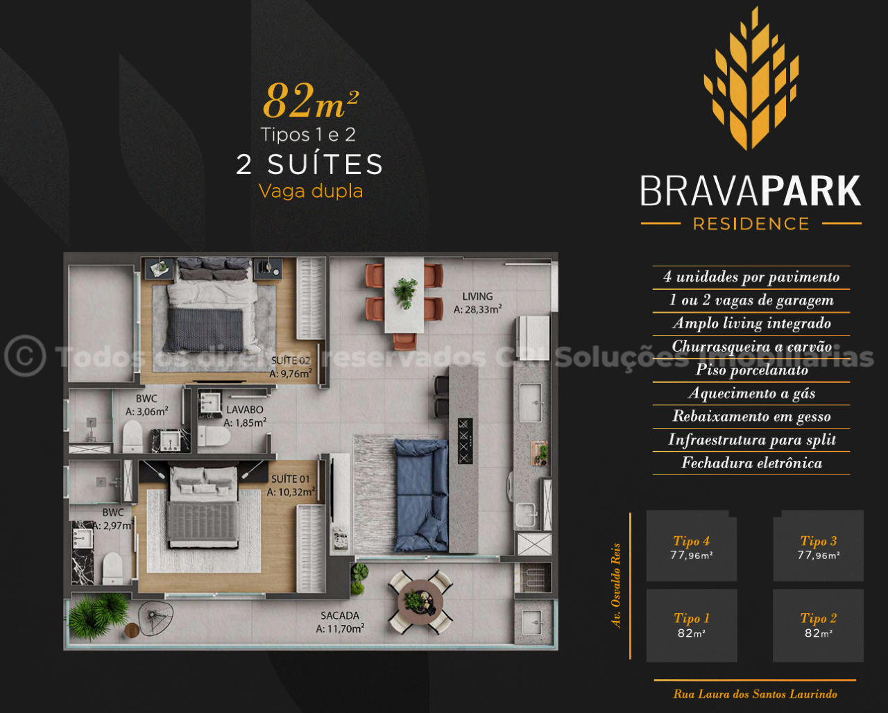 Foto do imóvel Apartamento a venda com 02 Quartos no Brava Park em Itajai na Praia Brava 