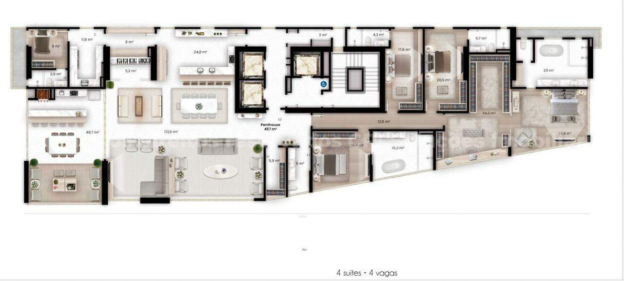 Foto do imóvel Apartamento a venda com 04 Quartos na Meia Praia no Celine em Itapema
