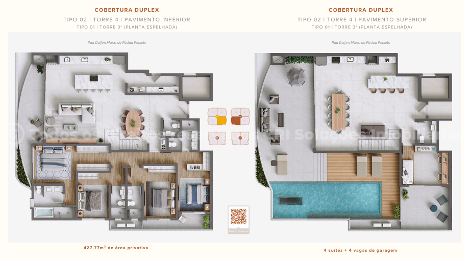 Foto do imóvel Apartamento na Torre Reserva Recife Brava Beach Itajaí com 4 suítes e 427m²