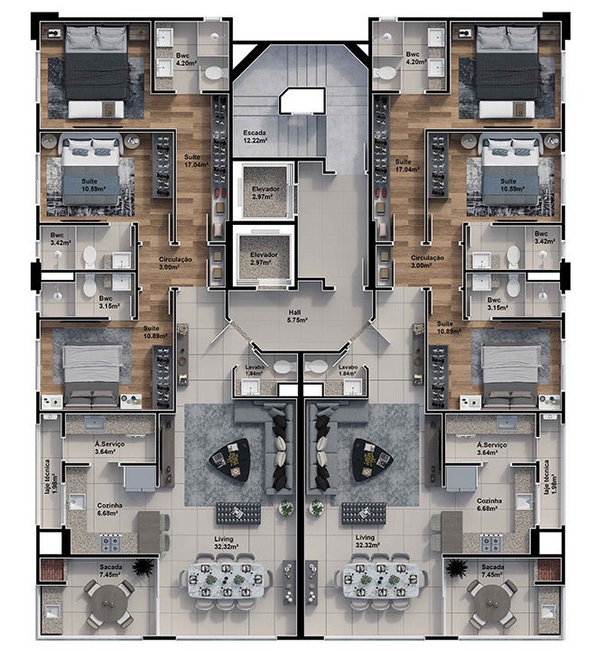 Foto do imóvel Apartamento na Planta no Hannover no Centro de Balneário Camboriú