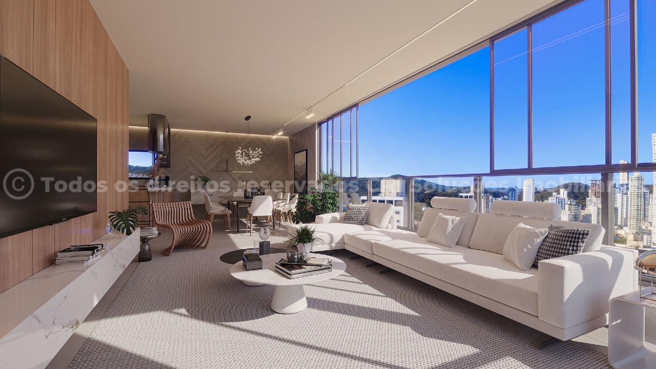Foto do imóvel Amplo apartamento á venda com 3 suítes e 2 vagas de garagem no Edifício DOM no centro de Balneário Camboriú
