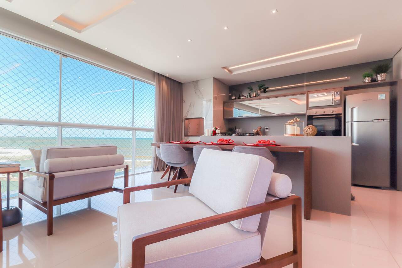 Foto do imóvel Apartamento mobiliado no Mirage Residence Praia Brava com 4 suítes e vista para o mar