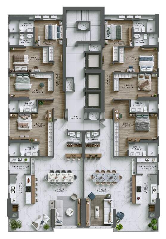 Foto do imóvel Apartamento de 4 suítes no Villa Maiorca – 190m² em Meia Praia, Itapema