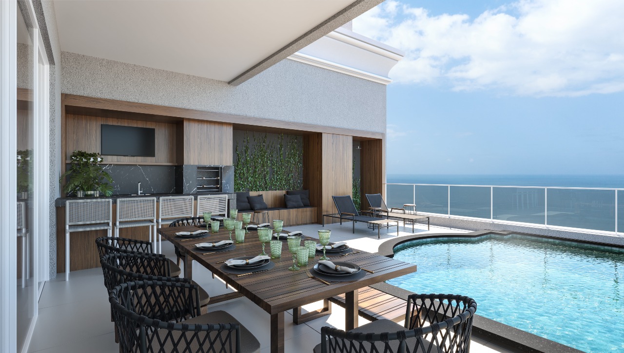Foto do imóvel Apartamento à venda no Edifício L'atelier Concept Homes com 04 suítes 213,72 m² privativos, frente mar, em Meia Praia, Itapema/SC.