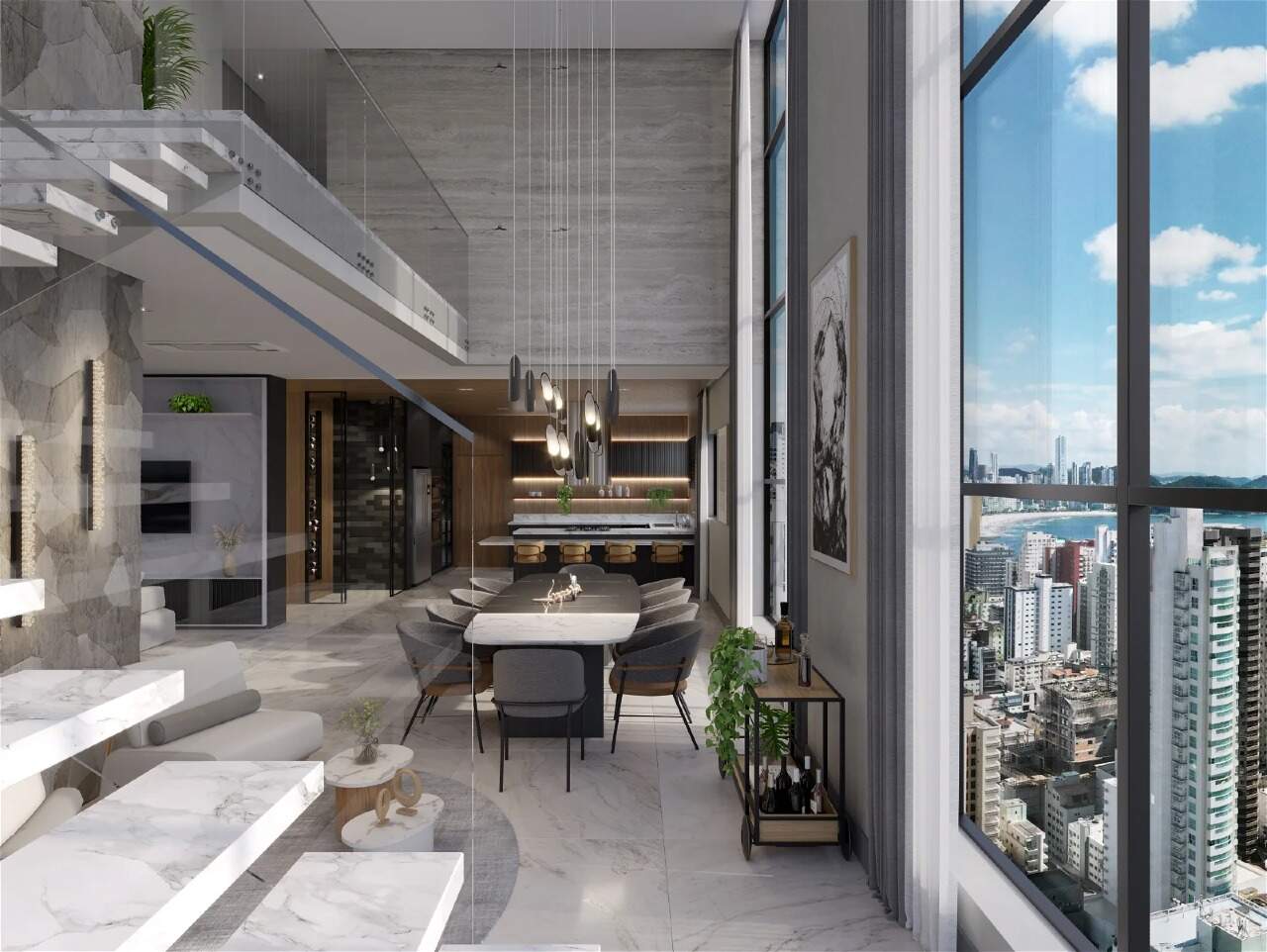 Foto do imóvel Apartamento Duplex na Planta de 04 Suítes á venda no Edifício Línea Living Concept em Balneário Camboriú