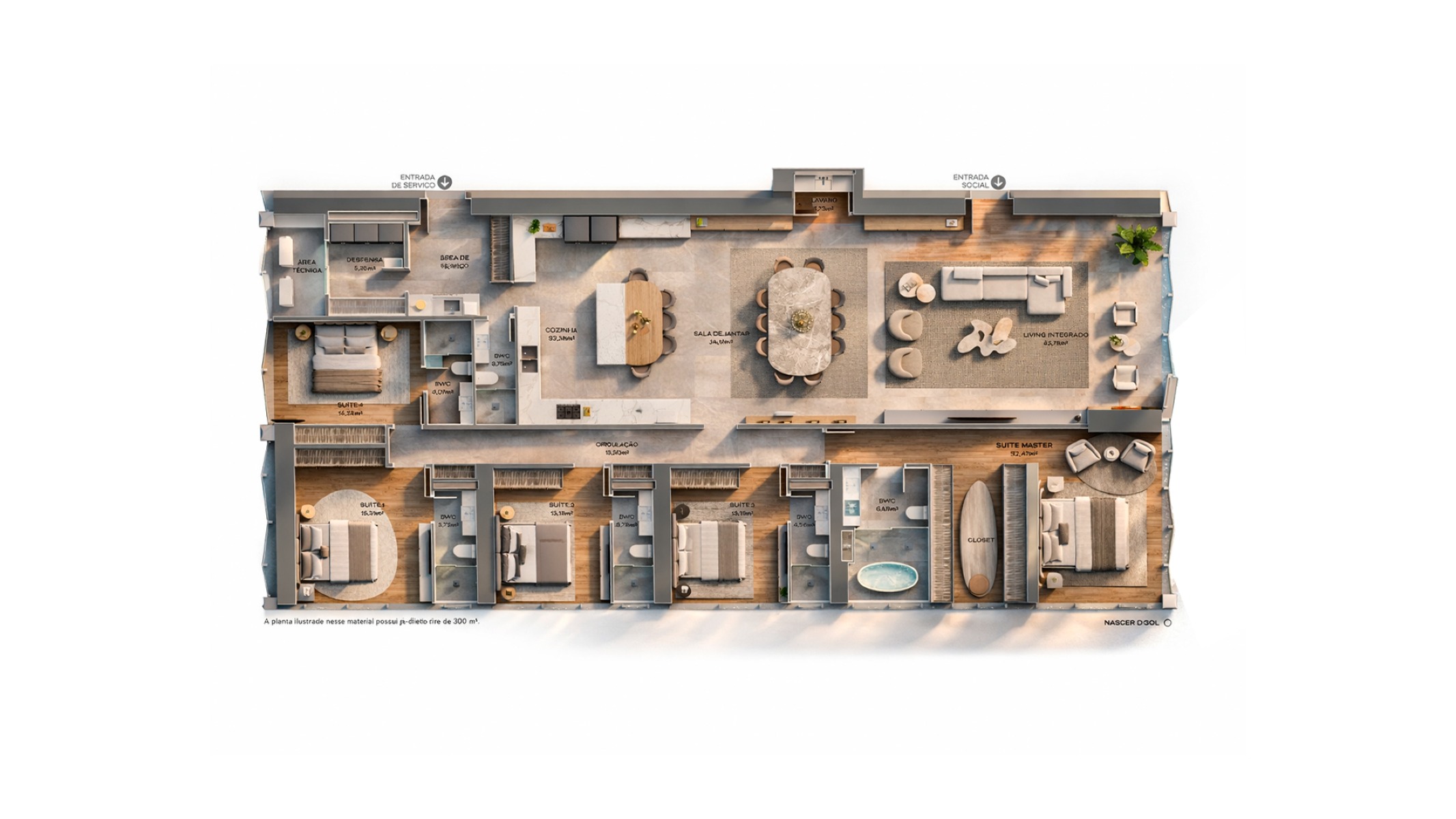 Senna Tower - 22º ao 131º Andar, o Mar de um Lado e a Mata Atlântica do Outro. - Planta