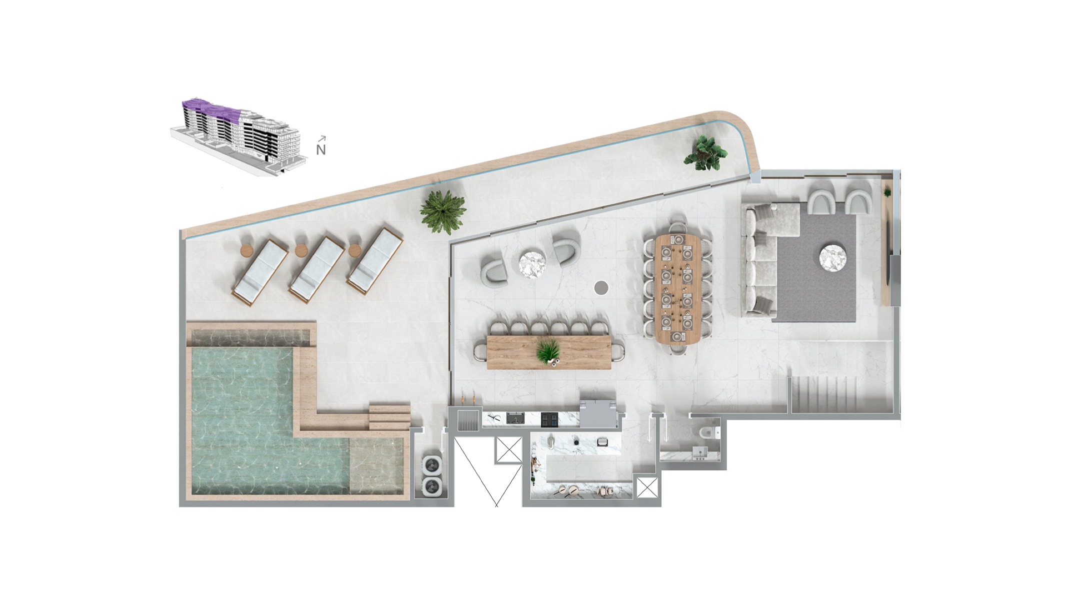 Cobertura Duplex no Scenarium Brava Norte – 4 Suítes Frente Mar na Praia Brava em Itajaí - Planta