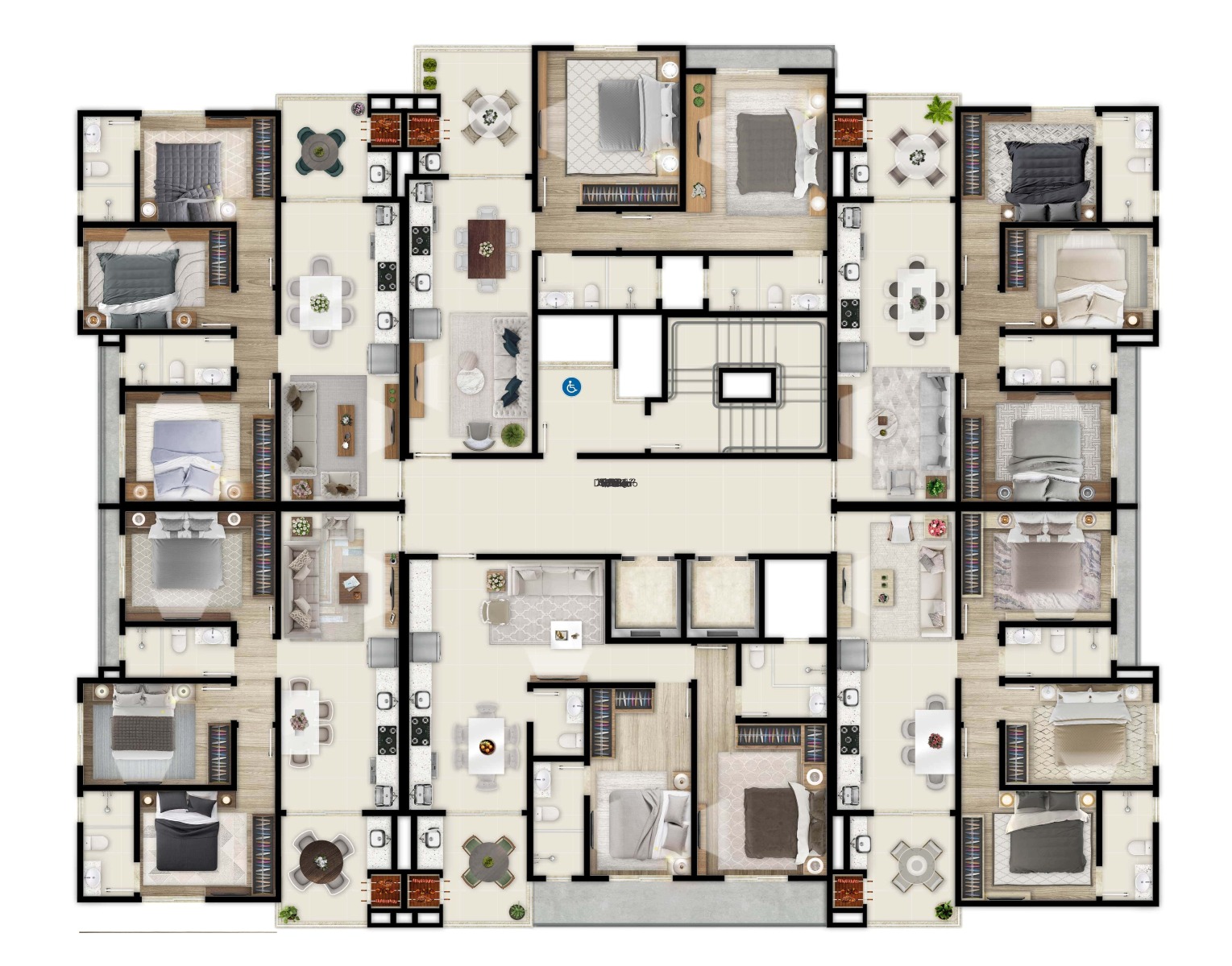 Apartamento na planta com 3 quartos no edifício Home in Garden no bairro Casa Branca em Itapema - Planta
