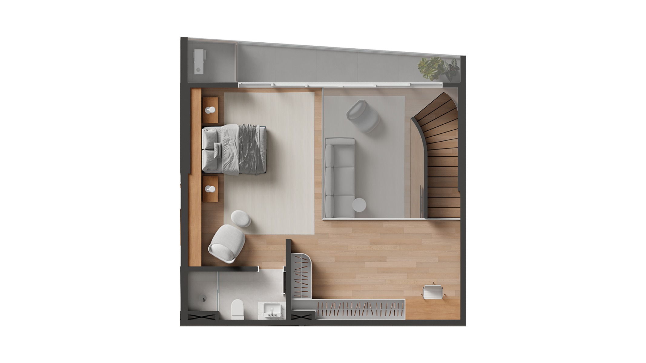 Loft duplex com 70m² no Raro by Sierra na Praia Brava em Itajaí - Planta