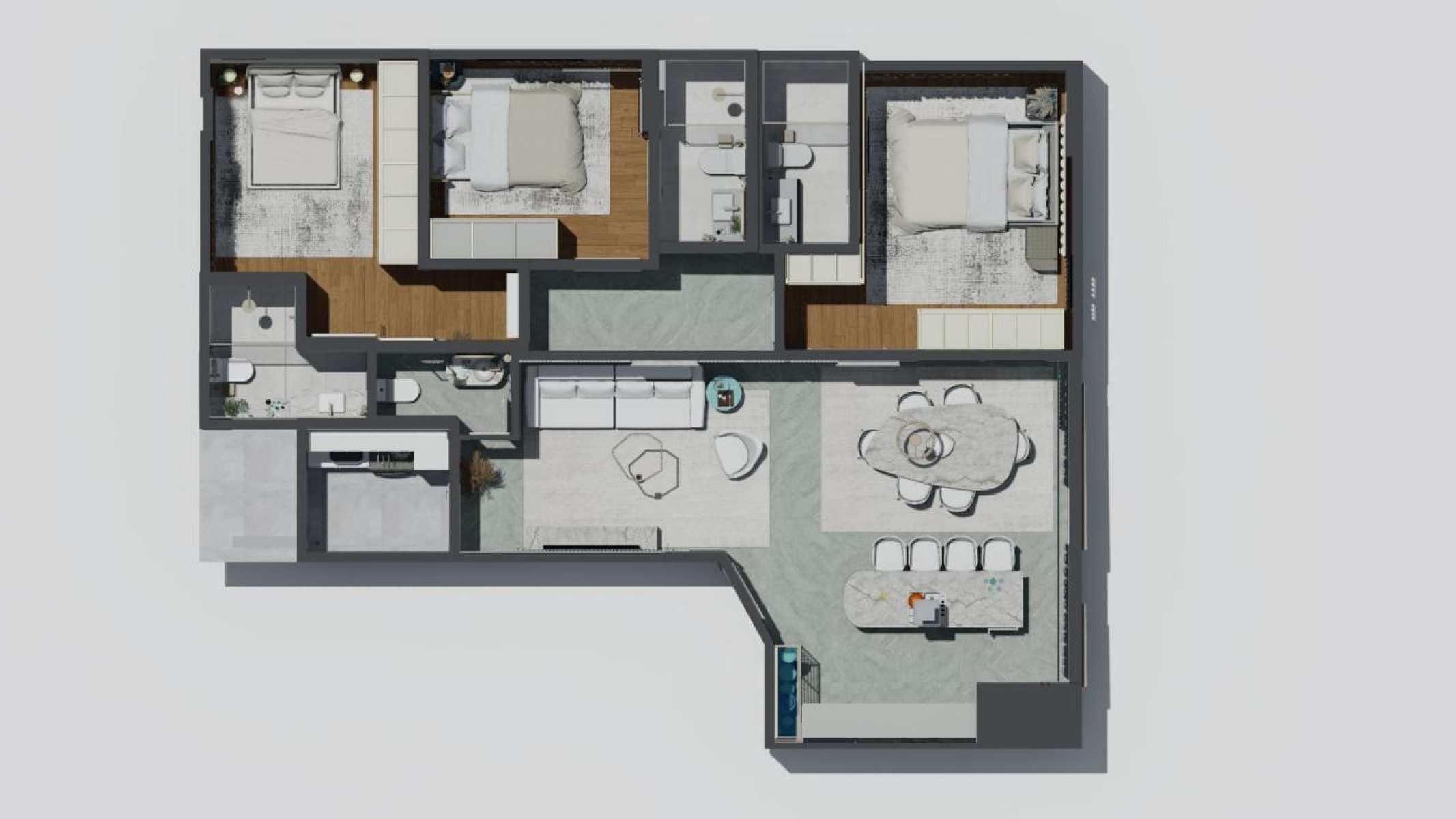 Apartamento com 3 suítes no Luminare Residencial no Centro em Balneário Camboriú - Planta