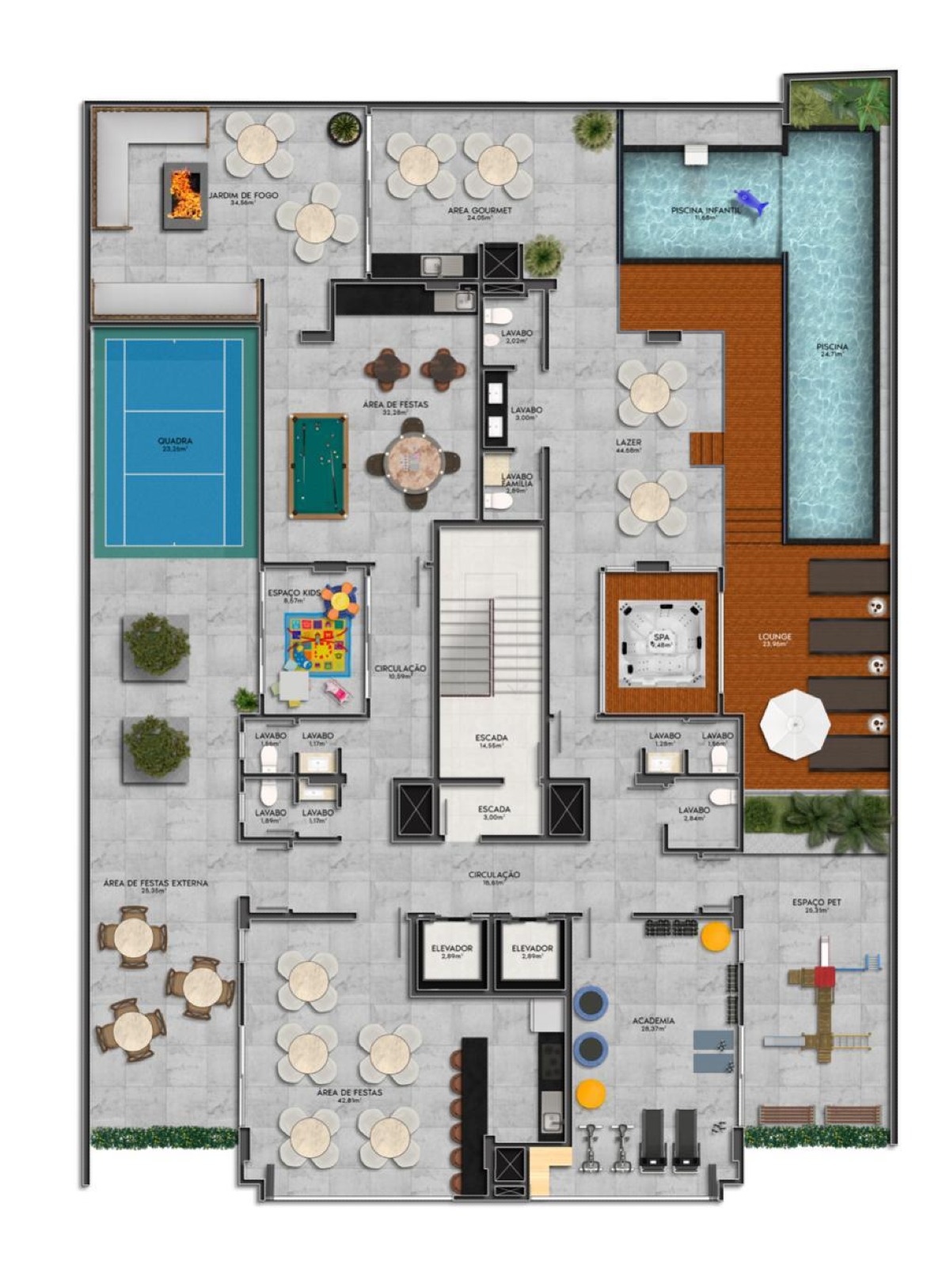 Apartamento com 3 suítes no Residencial Splendor na Meia Praia em Itapema - Planta