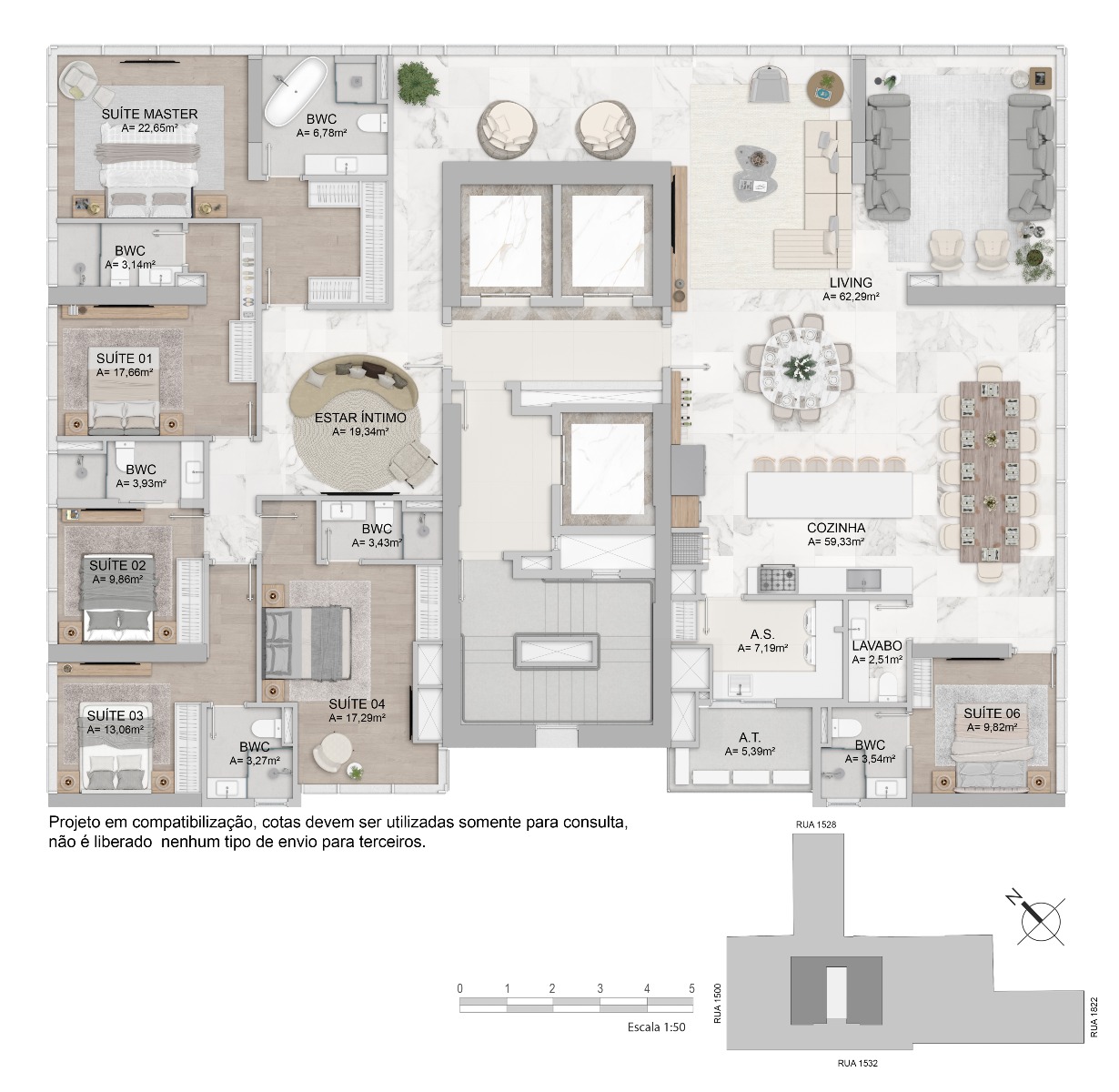 Apartamento com 6 Suítes no Edifício Iconic Tower no Centro em Balneário Camboriú - Planta