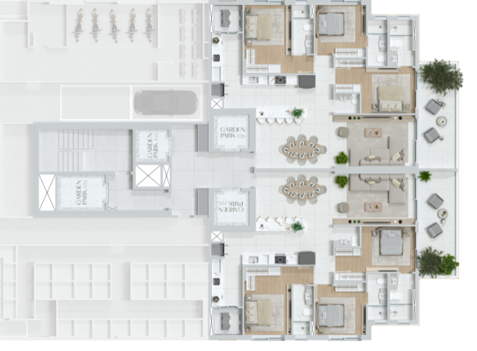Apartamento na Planta com 3 Suítes no Edifício Garden Park no Centro, Balneário Camboriú - Planta