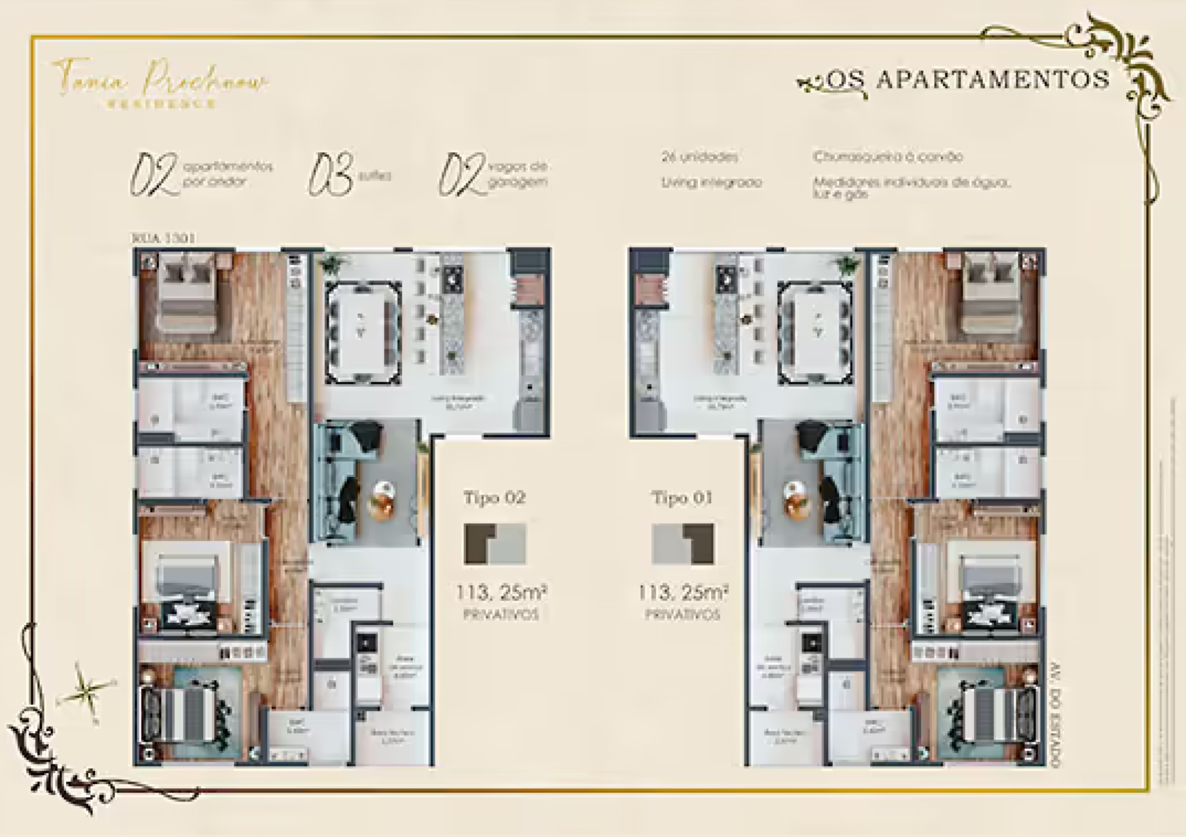 Apartamento com 3 suítes no Tânia Prochnow Residence no Centro, Balneário Camboriú - Planta