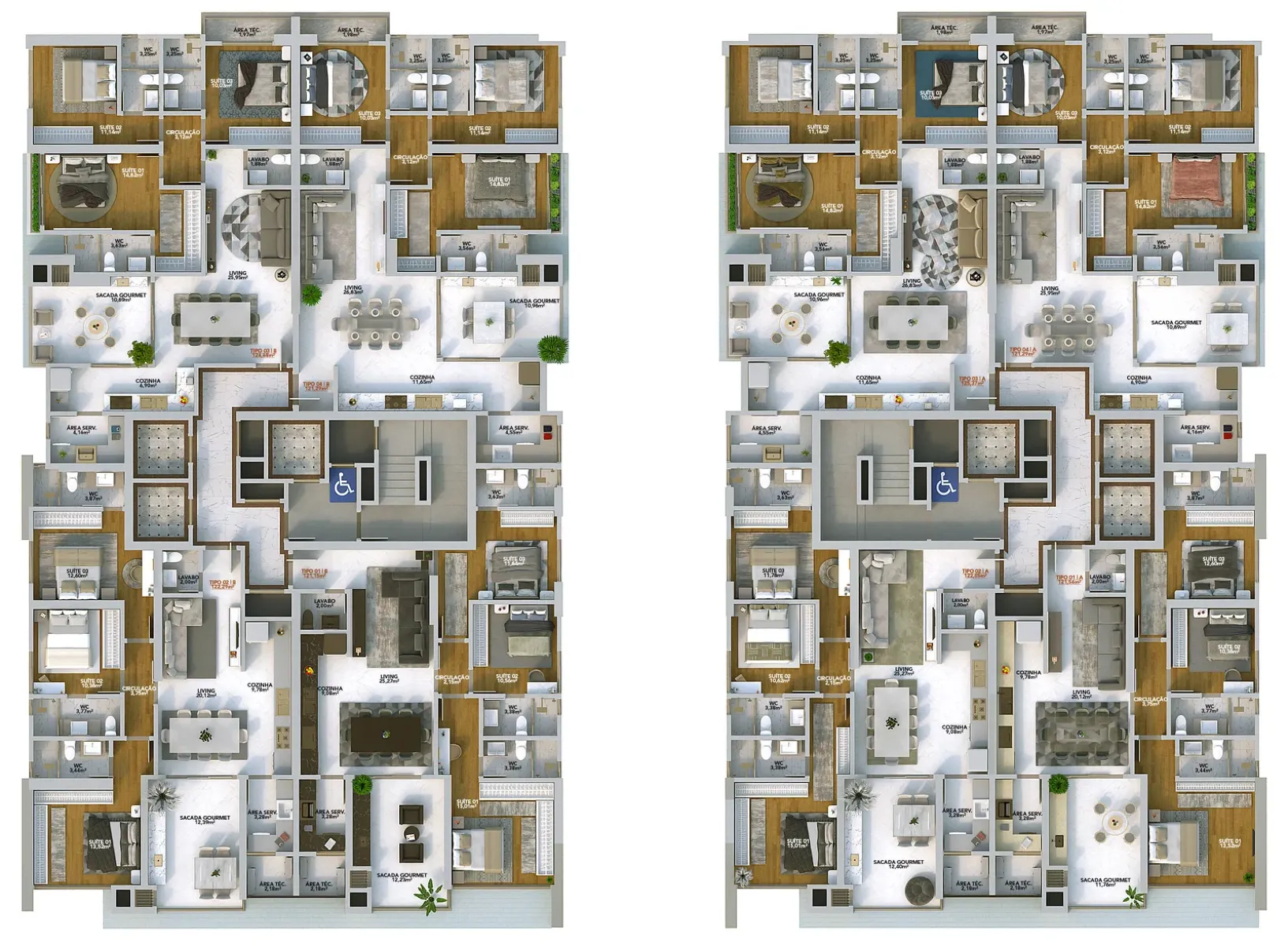 Cobertura no edifício The Porto Plaza com 3 suítes em Balneário Perequê, Porto Belo - Planta