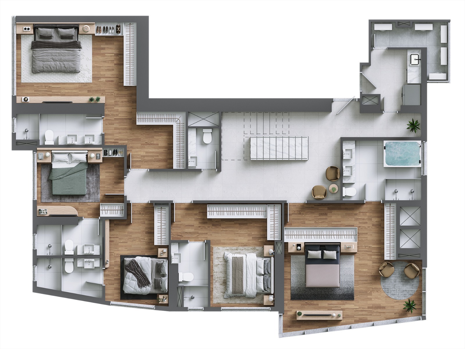 Apartamento com 4 suítes no Edifício Ápice no Centro de Balneário Camboriú - Planta