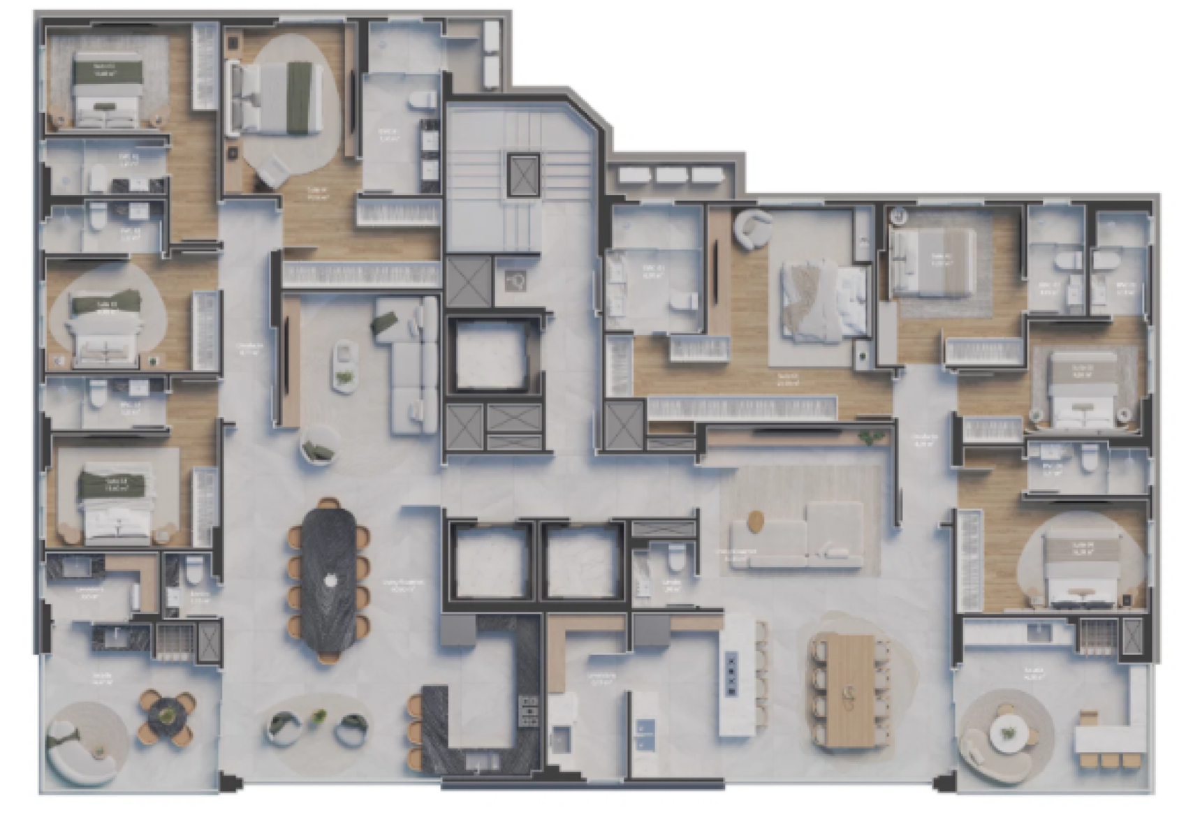 Apartamento com 4 suítes no Edifício Las Salinas no Centro de Balneário Camboriú - Planta