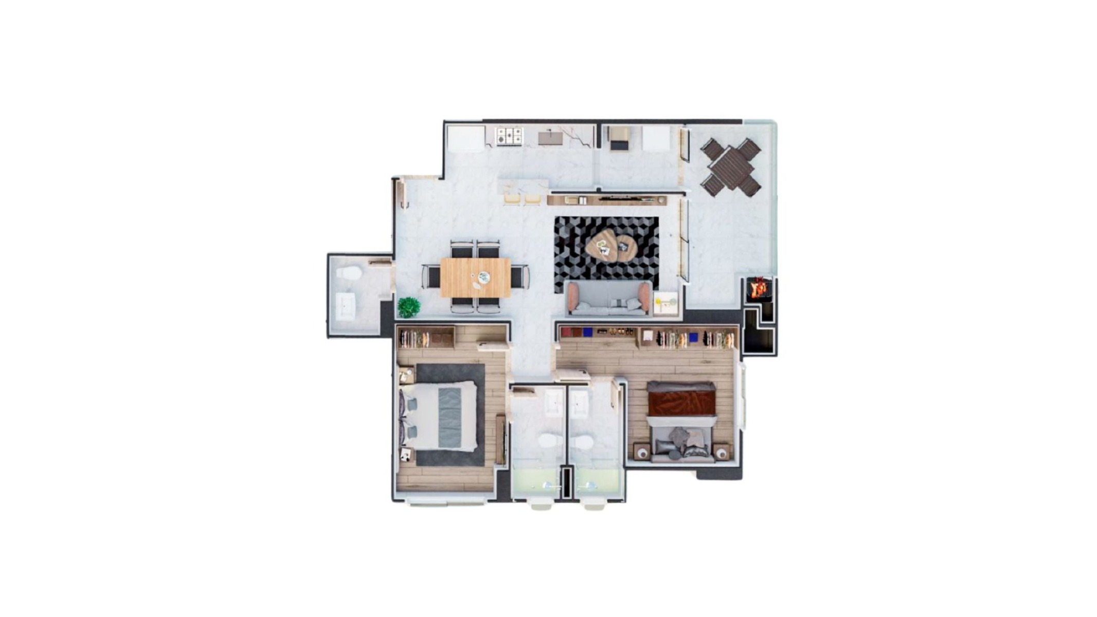Apartamento com 2 suítes, 91m² no Reserva do Arvoredo no Jardim Dourado em Porto Belo - Planta