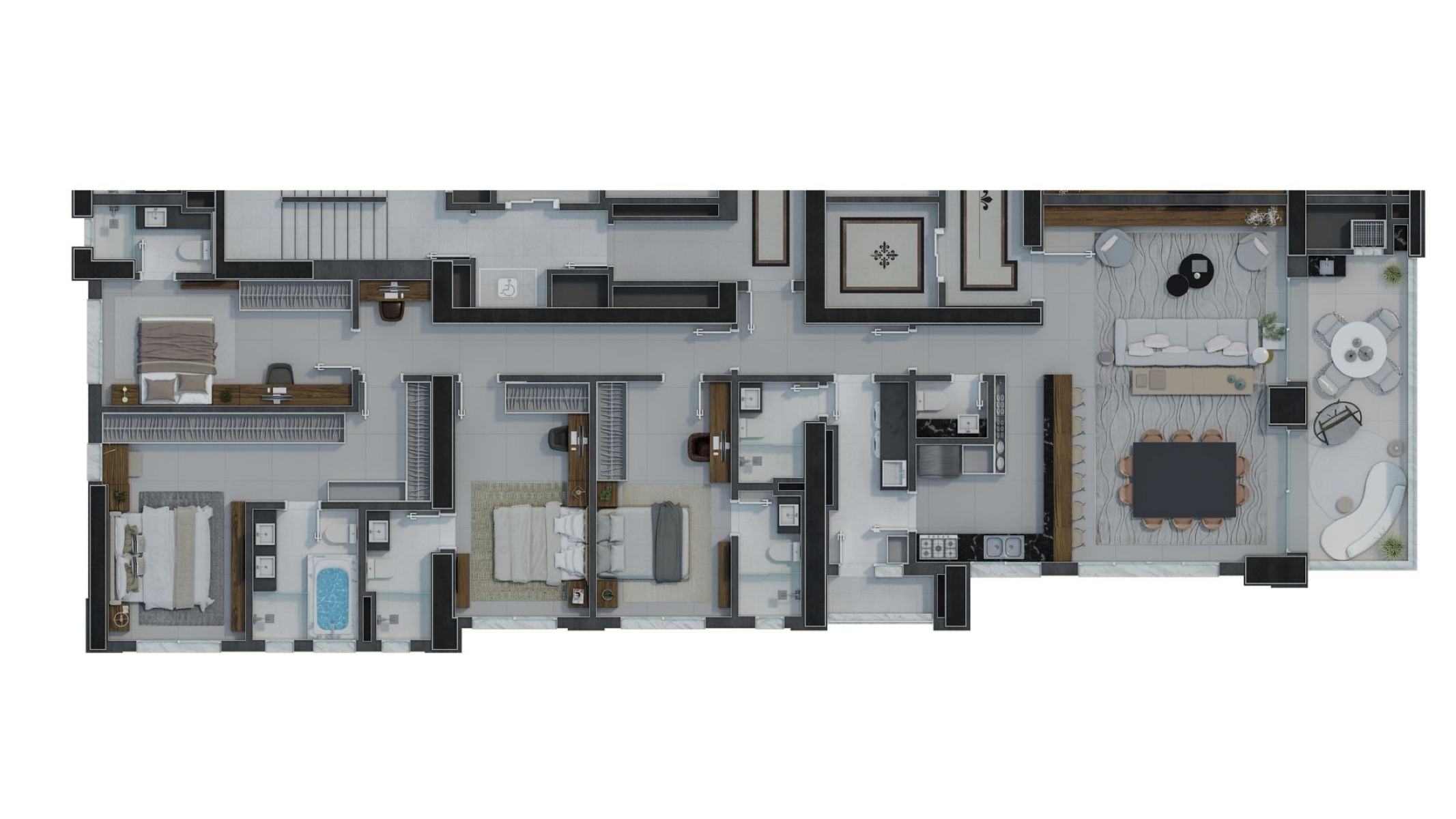 Apartamento 3 suítes no Edifício L’atelier Concept Homes na Meia Praia em Itapema - Planta
