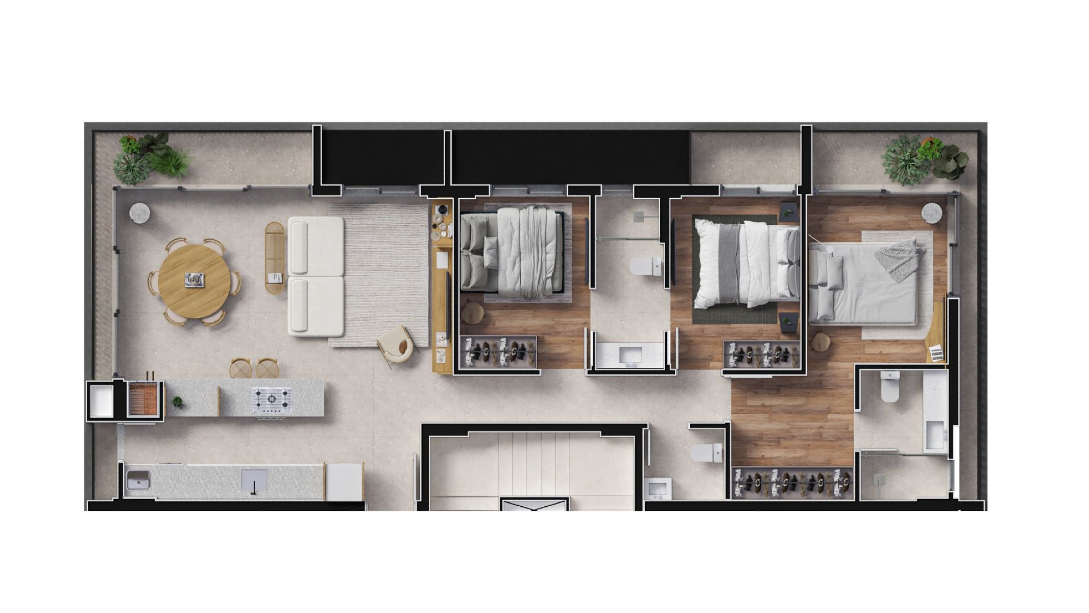 Apartamento 2 dormitórios no Moradas Atalaia no bairro Fazendinha em Itajaí - Planta
