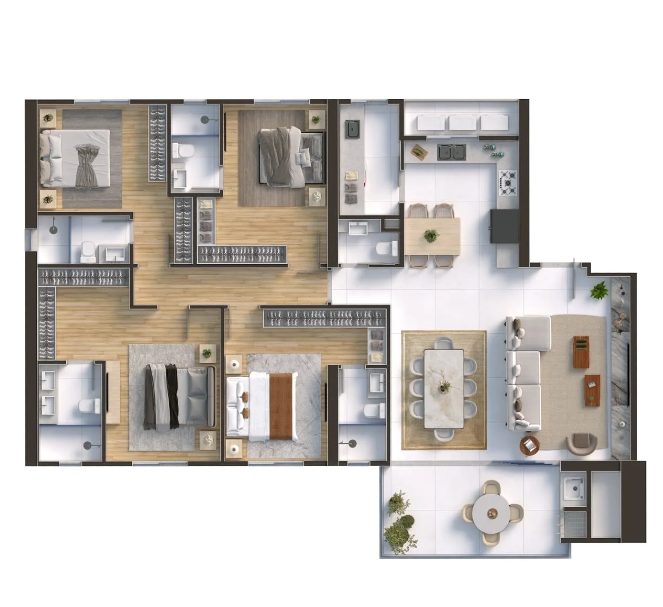 Apartamento com 04 suítes no Edifício Palácio Elizabeth no Centro em Balneário Camboriú - Planta