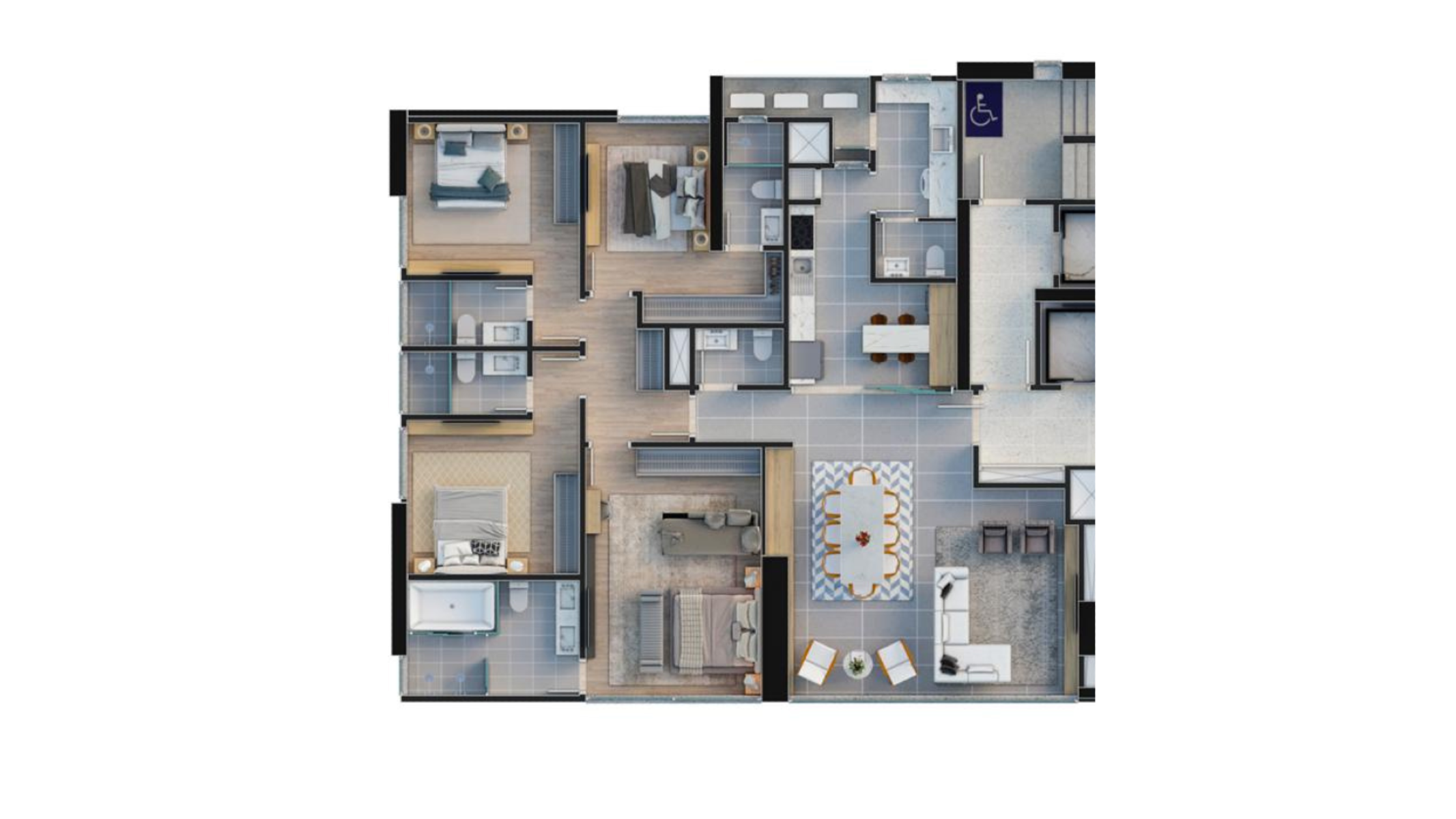 Apartamento com 4 suítes no Edifício 135 Jardins no Centro, Balneário Camboriú - Planta