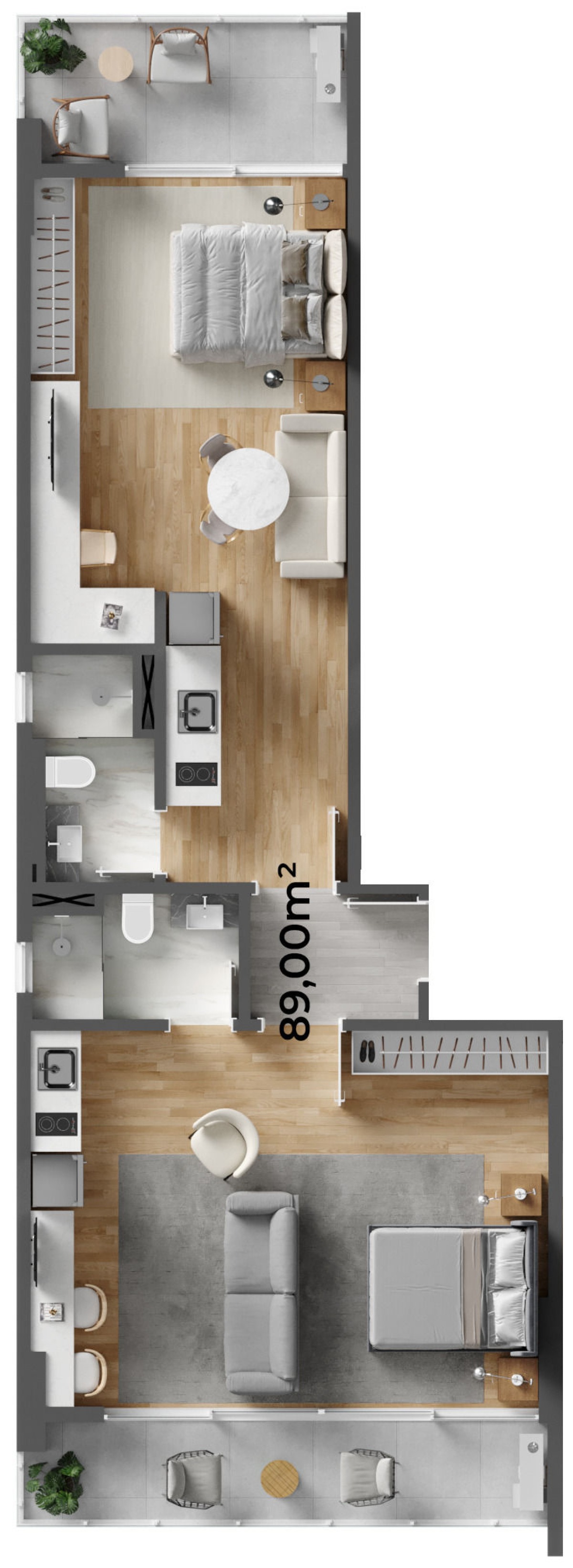 Apartamento com 2 Suítes no Edifício Downtown no Centro em Itajaí - Planta